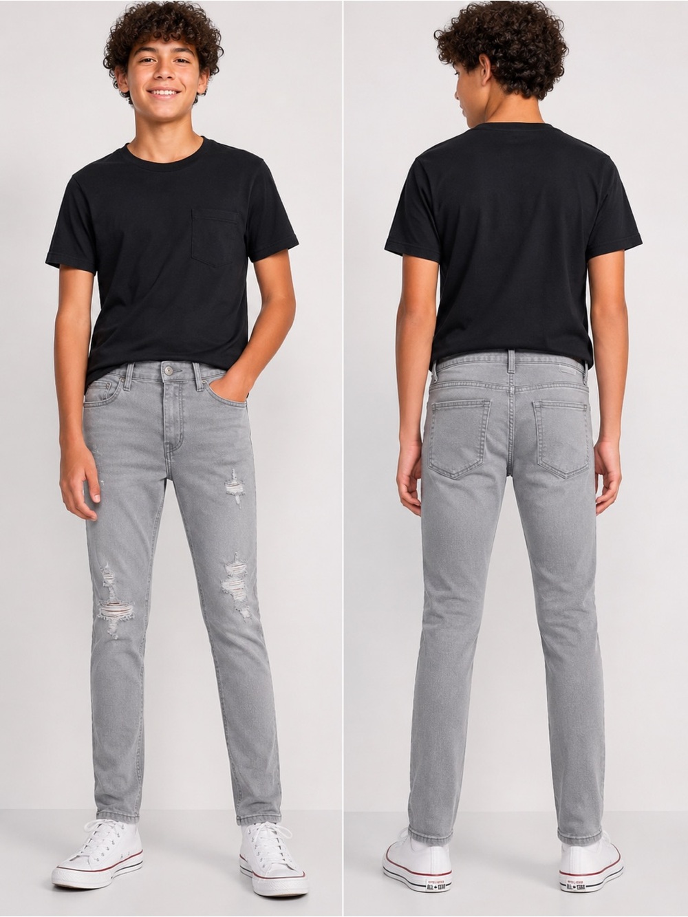 Old Navy Men's Slim Gray Distressed Jeans